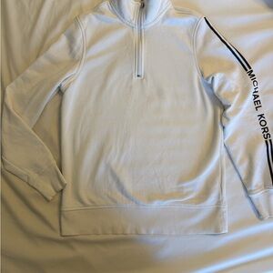 Michael Kors White Quarter-Zip Men's Sweater